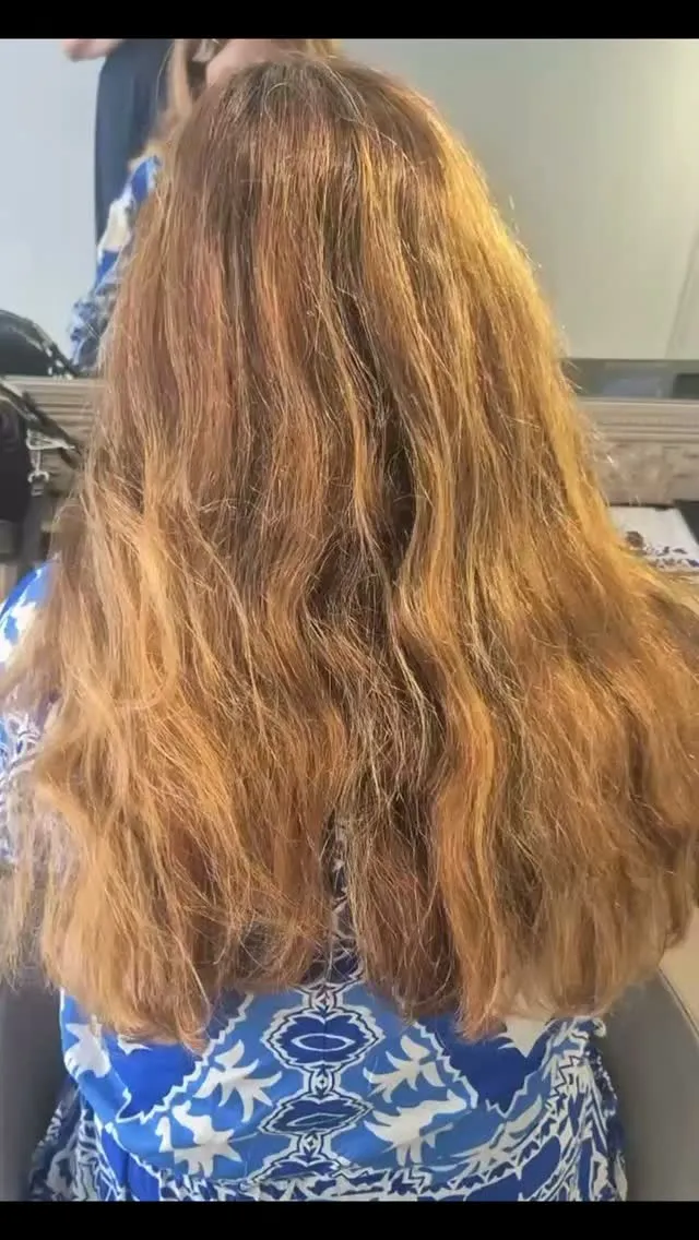 Long hair with warm balayage